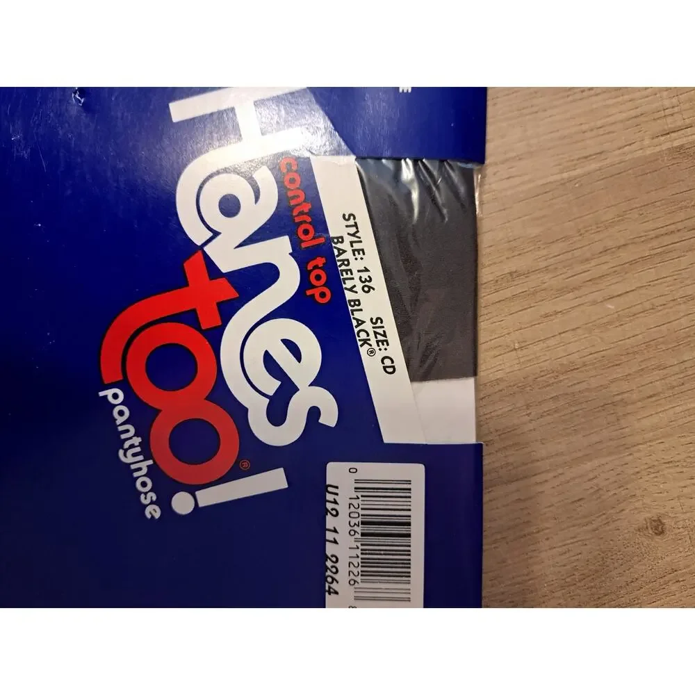 New in Box Hanes Too! Control Top Style 136 Size CD Barely Black